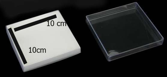 Square Invitation Presentation Gift Box - 10x10x2cm deep - White with Clear Lid - Product Show case